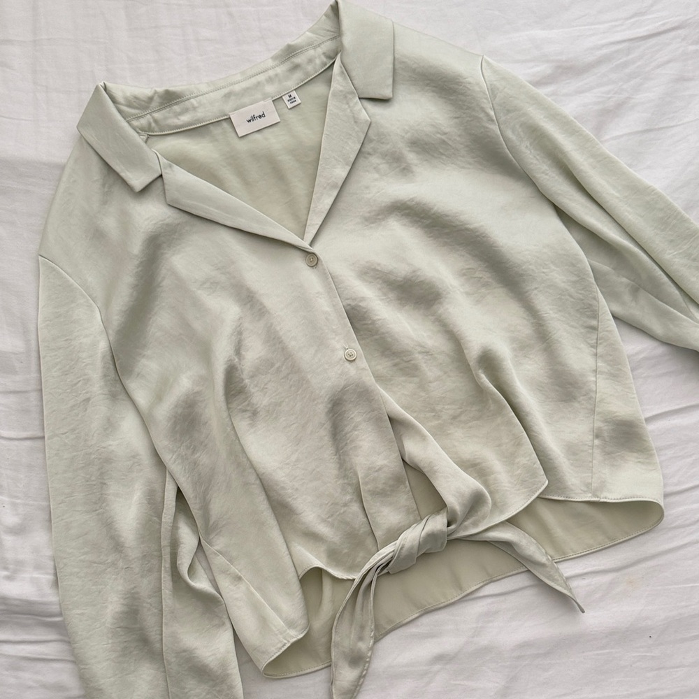 Wilfred Tie-Front Button Shirt